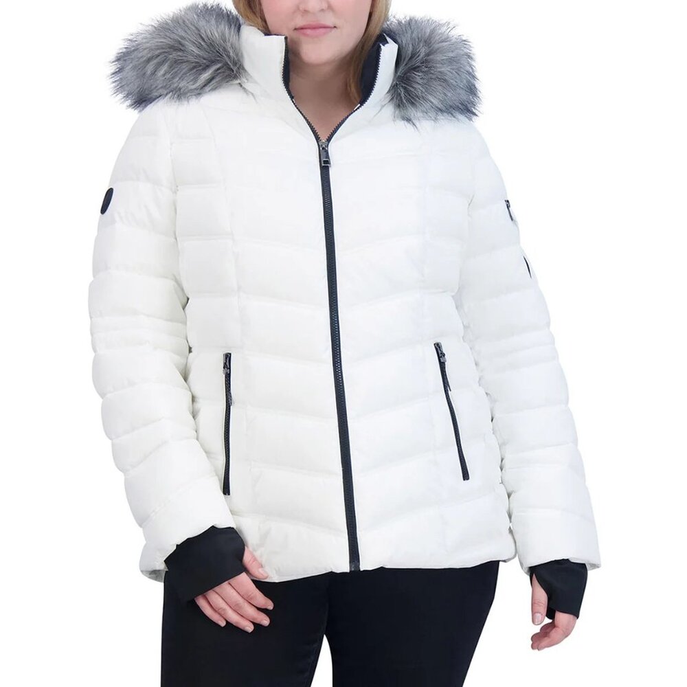 Nautica Ladies' Puffer with Faux Fur Hood